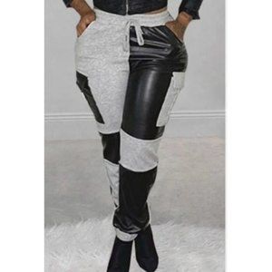 Gray & Black Color-Block Pull on Well Done Joggers